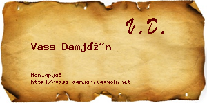 Vass Damján névjegykártya